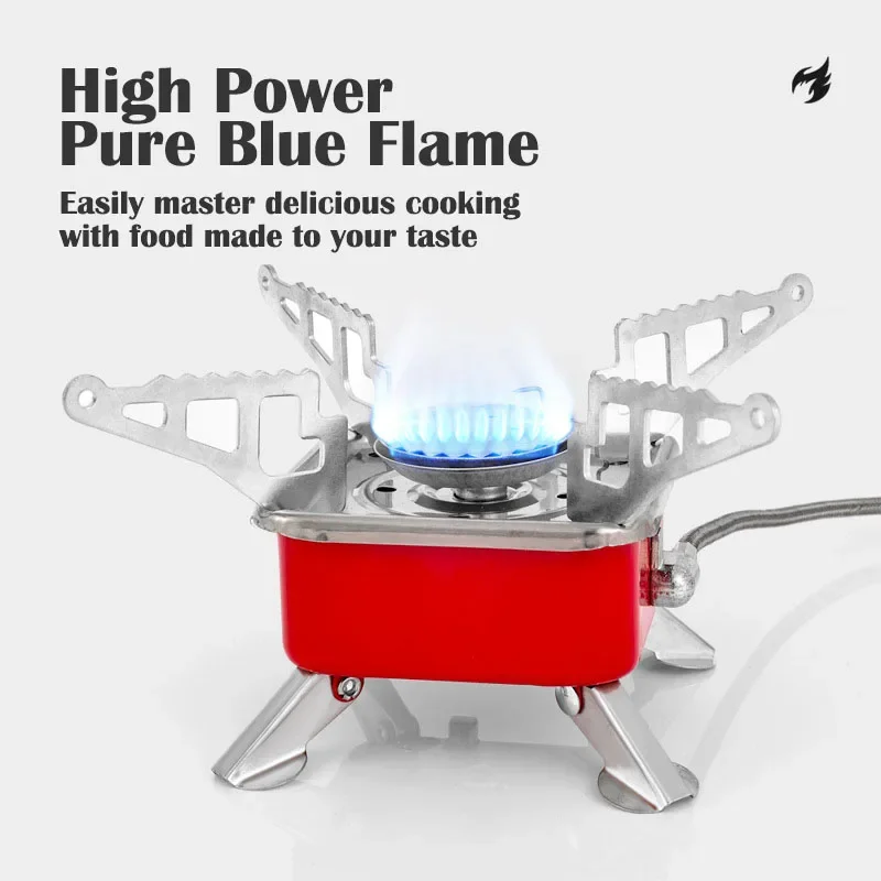 

Portable Camping Stove Ultralight Backpacking Stove with Stable Support windproof Mini Camping Gas Stove for Hiking Cooking