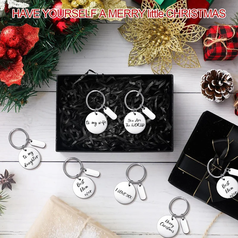 30Pcs Engravable Metal Keychain Blanks Metal Stamping Blanks For Engraving Stainless Steel Blank Key Ring Tags With Hole Durable