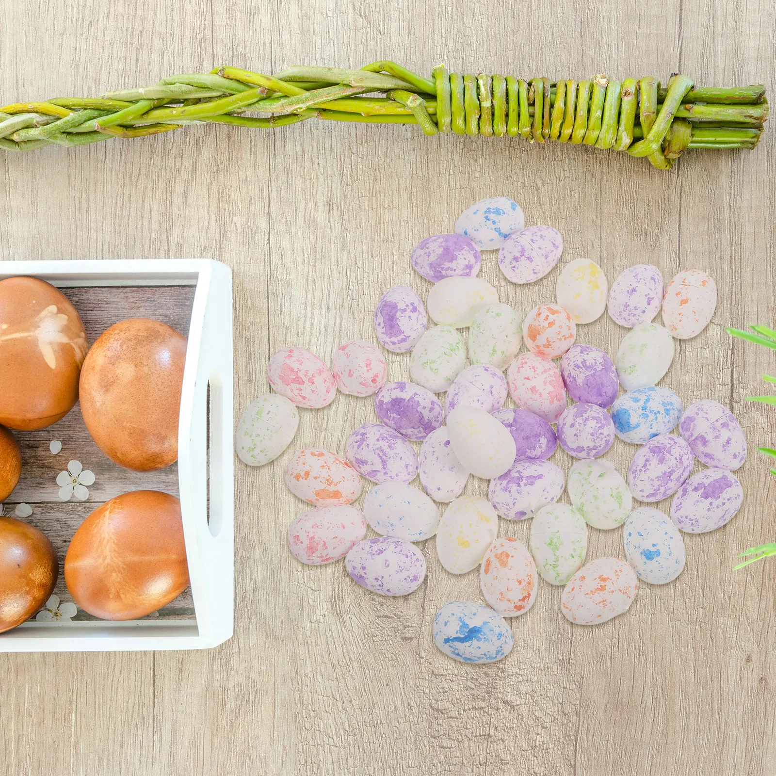 

40Pcs Easter Egg Colorful Dot Foam Decorations Creative Spotted Mini Eggs for Holiday Party DIY Craft Home Supplies