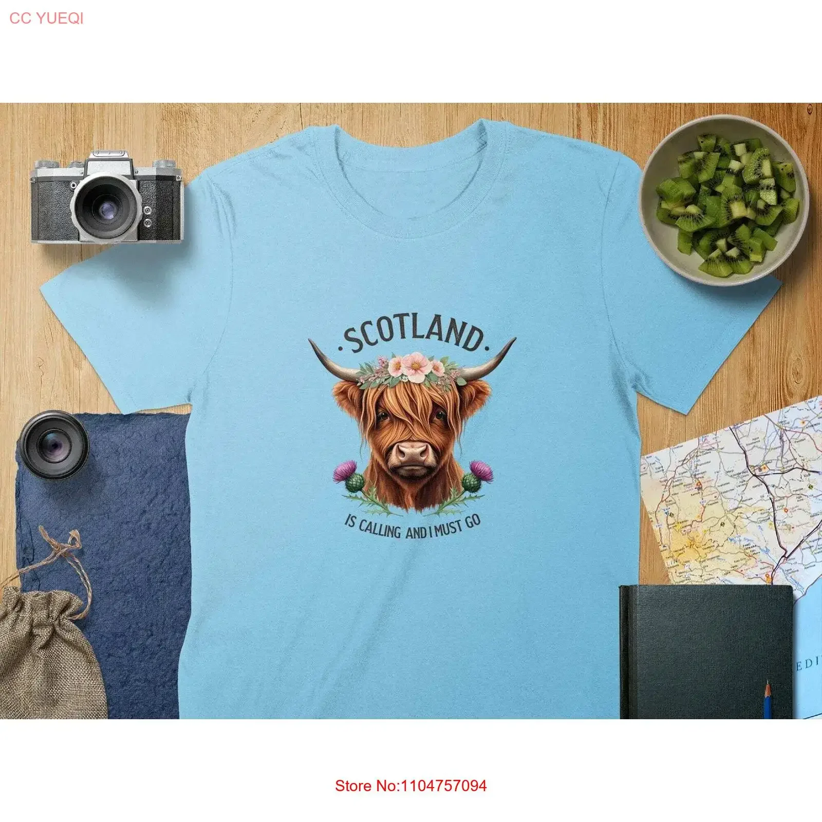Scotland Is Calling And I Must Go Highland Cow T Shirt vintage Washed homme Unisex designer clothes Top For Everyday Wear