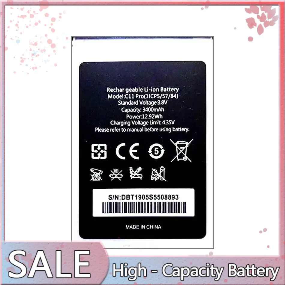 

C11 Mobile Phone Battery For Oukitel C11Pro Long Lasting 3400mAh High Compatibility