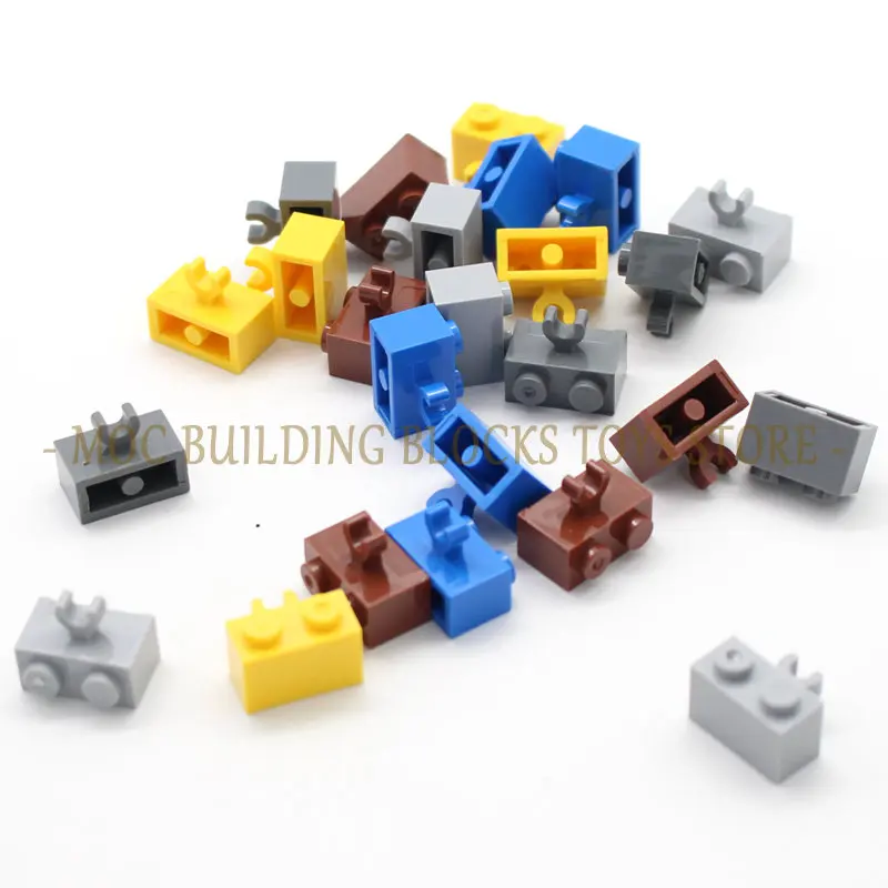 

50pcs/bag MOC Parts Brick 30237 Modified 1x2 with Clip Vertical Grip Building Block Classic Piece Compatible with Accessory Toys