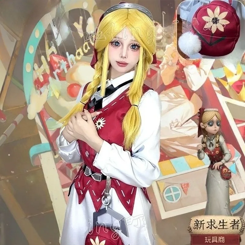 

Game Identity Ⅴ Anne Lester Cosplay Costume Toy Merchant Long Dress with Bag for Women Halloween Anime Party Roleplay Outfits