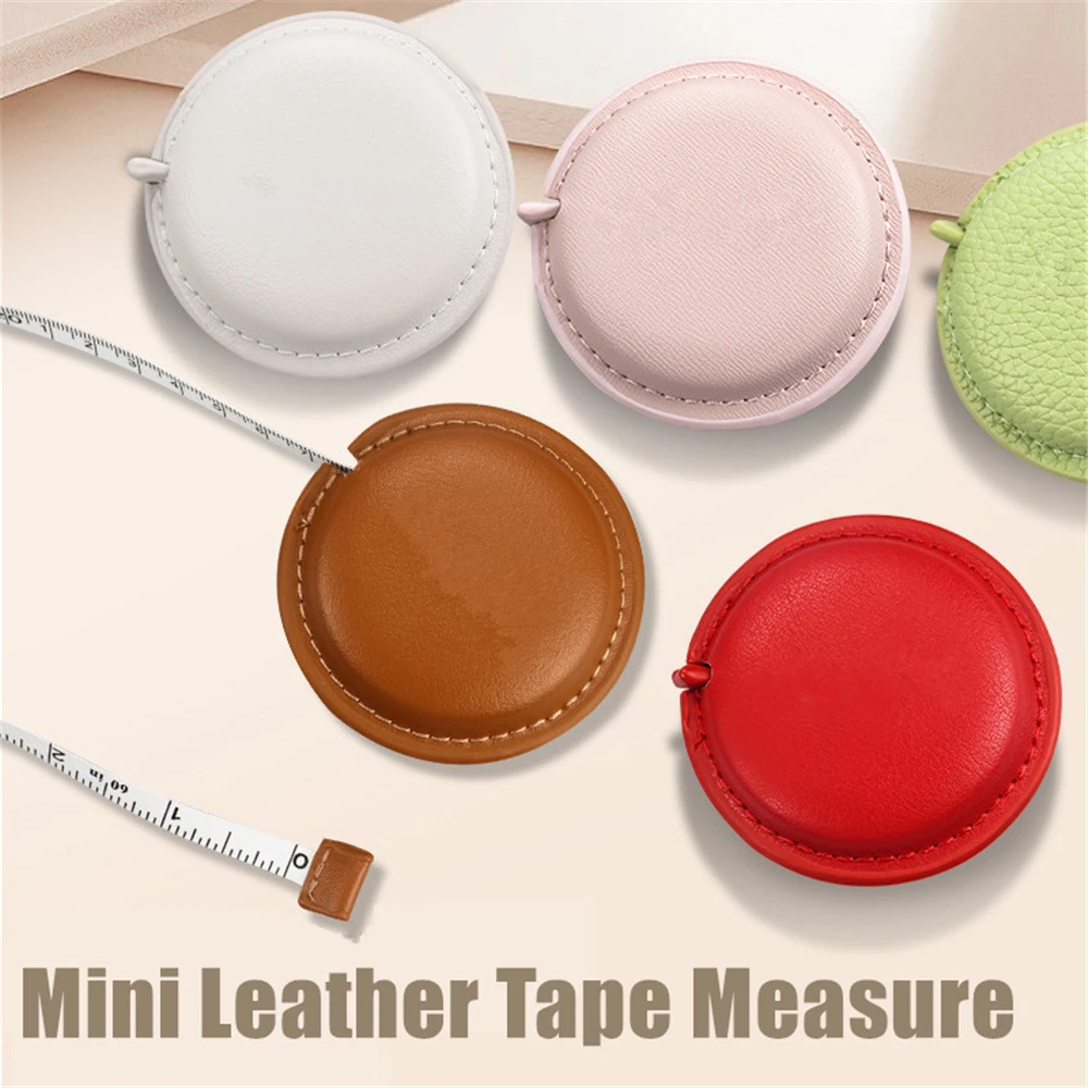 1.5M/60inch Retractable Soft Tape Measure Leather Case Pocket Double Scale Flexible Measuring Ruler For Fabric Body Waist