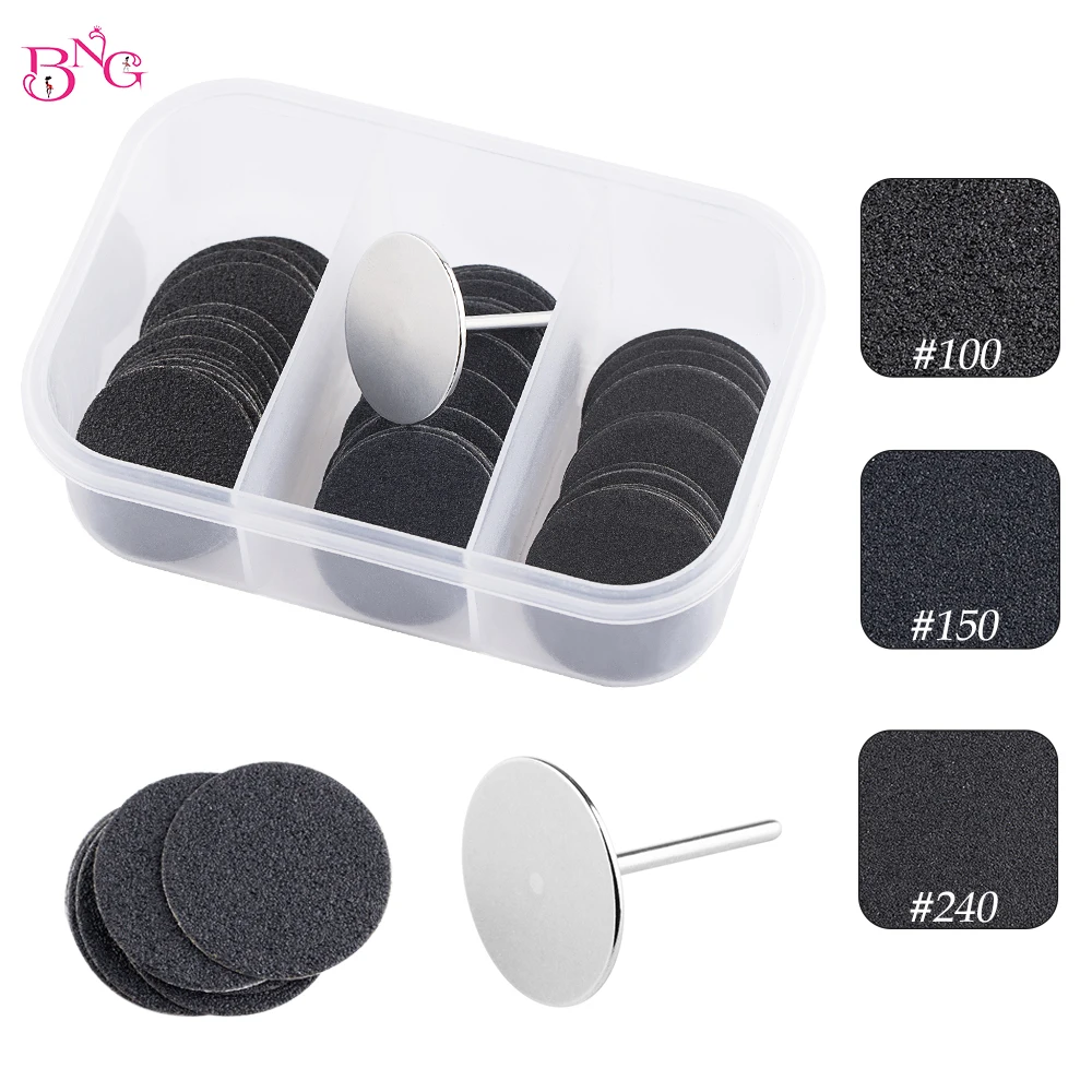 60pc Foot Pedicure Disc Set Callus Remover Feet Replaceable Sandpaper Dead Skin Removal Smart Pedicure Nozzles Professional 25mm