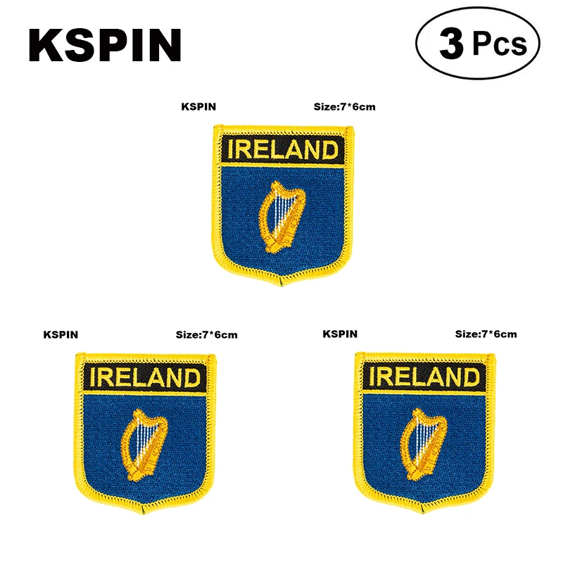 Ireland 4 Shiled Shape Flag Patches National Flag Patches For Cothing DIY Decoration