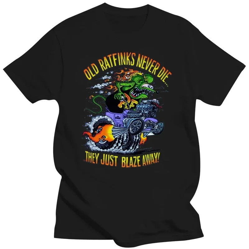 Camiseta personalizada de estilo harajuku para hombre y mujer, camisa Informal de peso pesado con aletas de rata vieja, ropa de papá grande, Modelo Ed Roth, Sz M L5XL