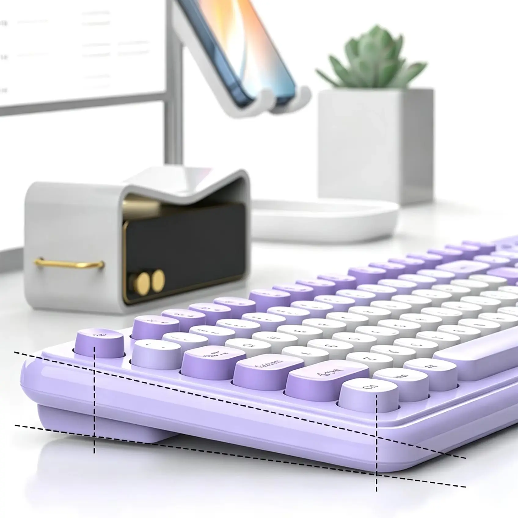 Office Stylish Slient Wired Keyboard And Mouse Combo Cute Punk Keycap Mechanical Feel Keyboard Mouse Set For PC Computer Laptop view 6
