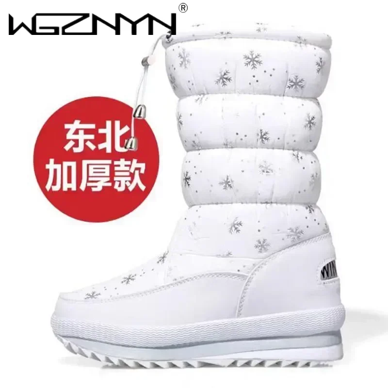 

НОВЫЕ женские зимние ботинки, зимние ботинки на платформе, толстые плюшевые непромокаемые нескользящие ботинки, модная женская зимняя обувь на теплом меху, Botas Mujer