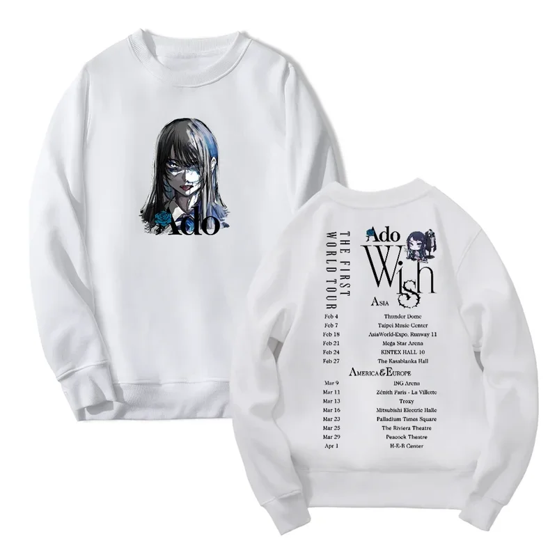 Ado wish tour merch oversized hoodie women men o-neck long sleeve crewneck sweatshirt casual tracksuit fashion clothes