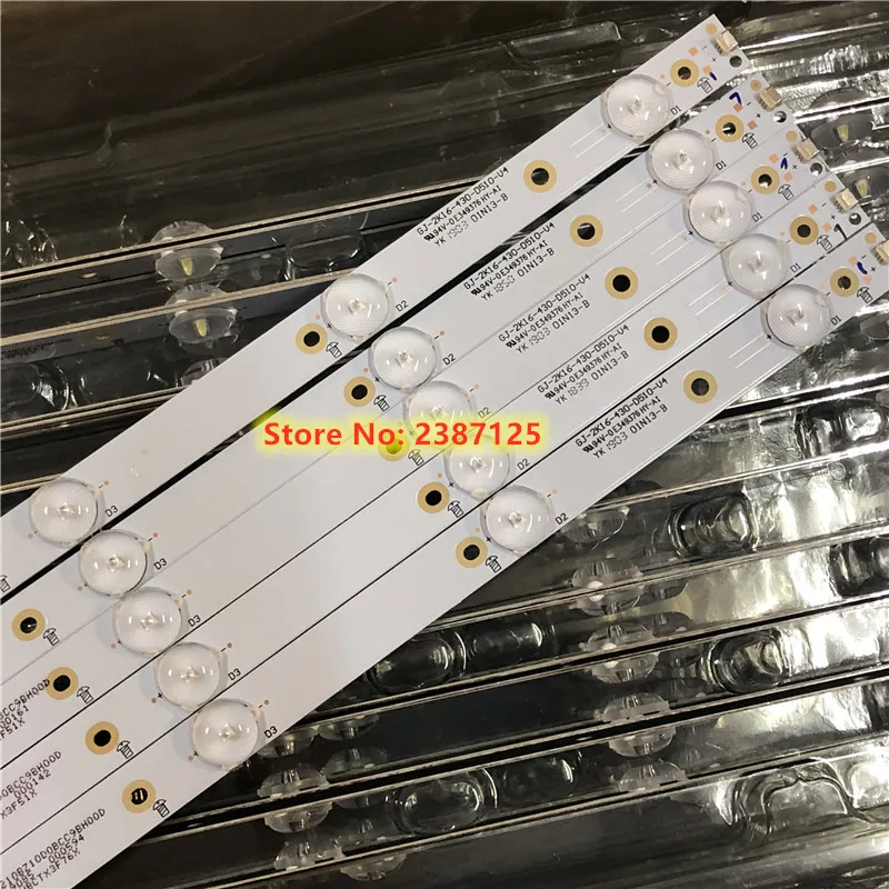 10Kit LED Backlight Strip for LB43013 V0_00 43PFT4131 43PFS5301 GJ-2K15-430-D510 GJ-2K16-430-D510-V4 01Q58-A 43d1452 C 43LB371