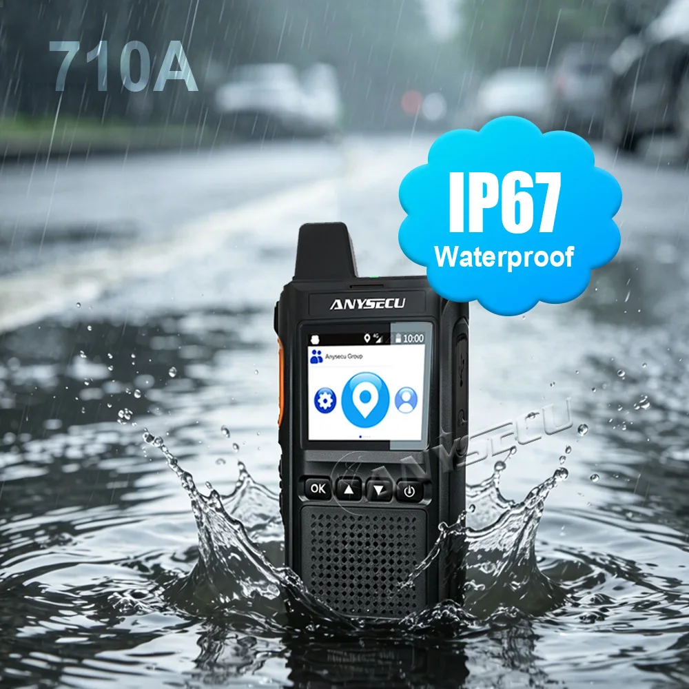 ANYSEC 4G POC Radio Walkie Talkie Android 10 IP67 Dual SIM BT4.0 WiFi GPS Global Version Long Range Handheld Two Way Radio