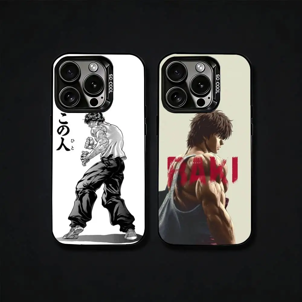

Comic H-Hanma Baki Phone Case For iPhone17, 16,15,14,13,12 Pro Max Black Candy Matte Shockproof Cover