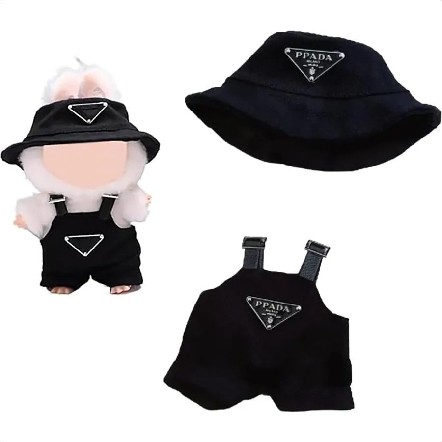 

Clothes for Labubu NO Doll Hat Overalls Set for Labubu Clothes 15cm 17cm Doll Accories Suit Doll Outfit Stylish Doll Clothes fo