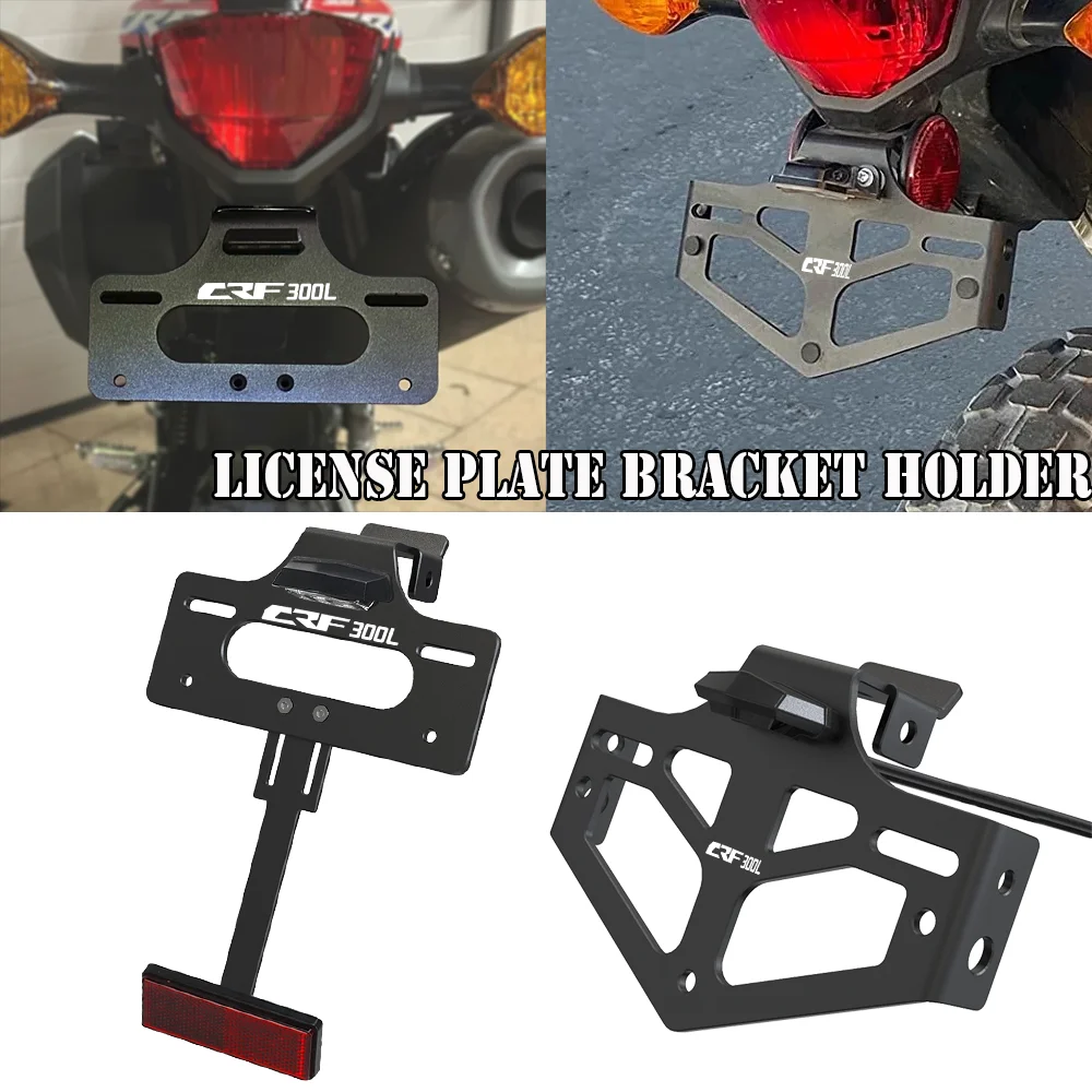 

2023 For Honda CRF 300L CRF300L Rally ABS 2021 2020 Rear License Plate Holder Tail Tidy Fender Extend Bracket With lamp CRF300LS