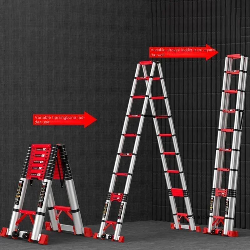 Folding Ladders Multifunctional Lifting Step Ladders Home Herringbone Telescopic Ladder Aluminum Alloy Portable Engineering