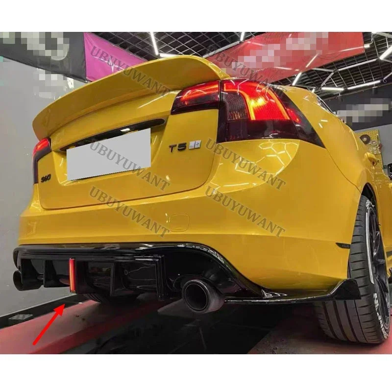 

For Volvo S60 V60 Sedan 4 Door Back lip Car Rear Bumper Diffuser Splitters Spoiler body kit 2014 15 16 17 18
