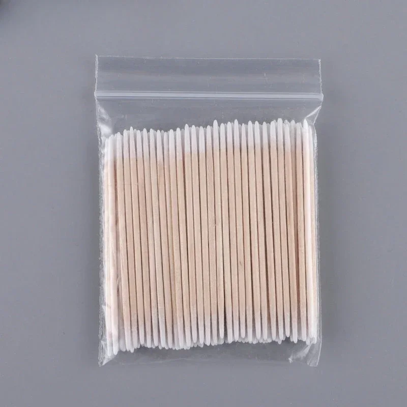 100/300 Pcs Disposable Ultra-small Cotton Swab Brush Lint Free Micro Wood Makeup Brushes Eyelash Extension Glue Removing Tools