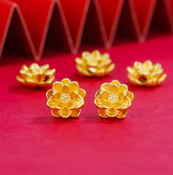 24k pure gold charms gold jewelry beads gold pendants charms for jewelry making gold lotus charm bracelet charms