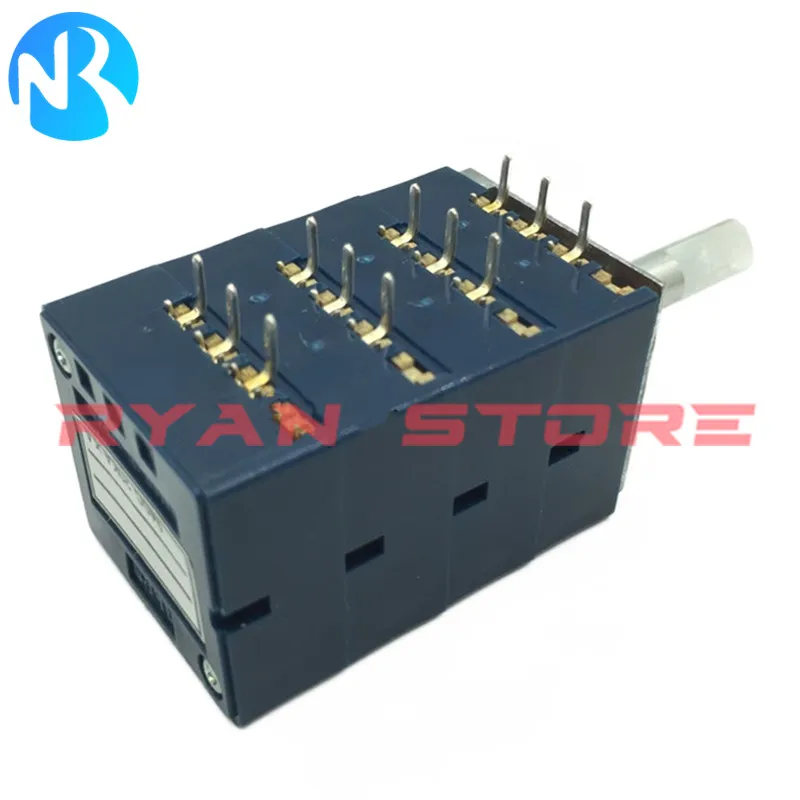1PCS 100%New Half Handle RK27 A10K 20KA 50KA 100KA X4 4 Channels Volume Potentiometer 4-Gang Balance Control 27 Type 25MM 12Pin
