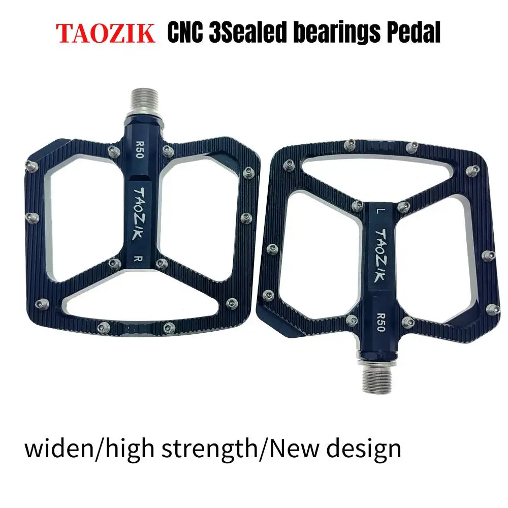 

New TAOZIK-Ultralight Widened Bicycle Pedals, CNC DU + 3Sealed Bearings, Mountain Road Bikes High-Strength Bike Part Accessories