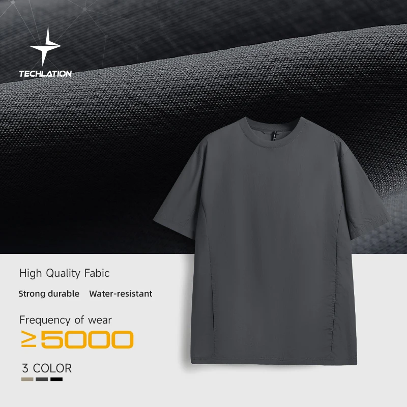 INFLATION Plain Outdoor Stretch T-shirts with Best Durable Fabric Unisex Summer Hiking and Camping Tshirt with Front Pocket