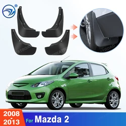 Custom Fit 4PCS Mud Flaps for Mazda 2 2008 2009 2010 2011 2012 2013 No Drilling Splash Guards Mudguards Car Fender Accessories