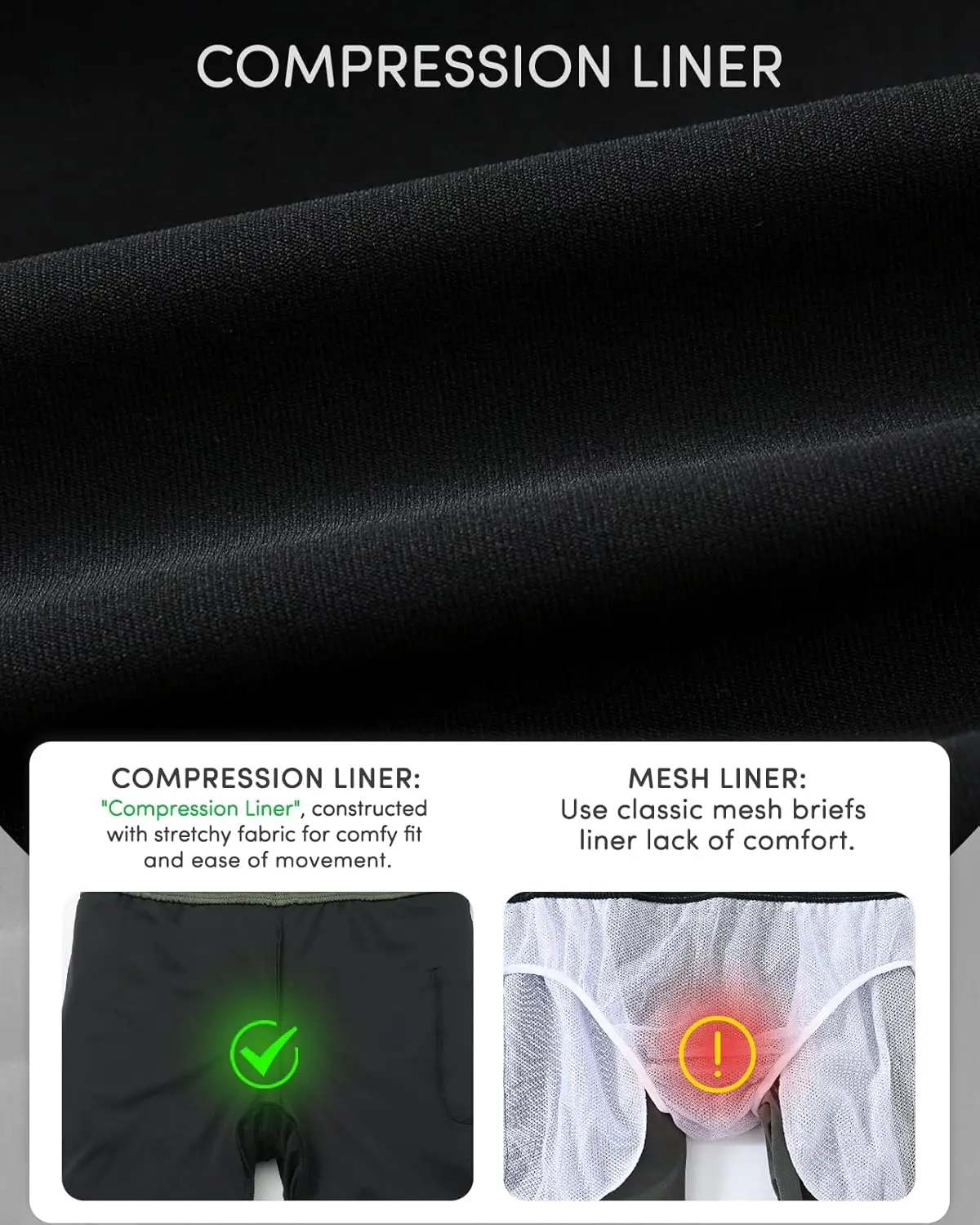 압축 라이너 지퍼 포켓 운동이 포함된 Adorel 남성용 런닝 반바지 2 in 1