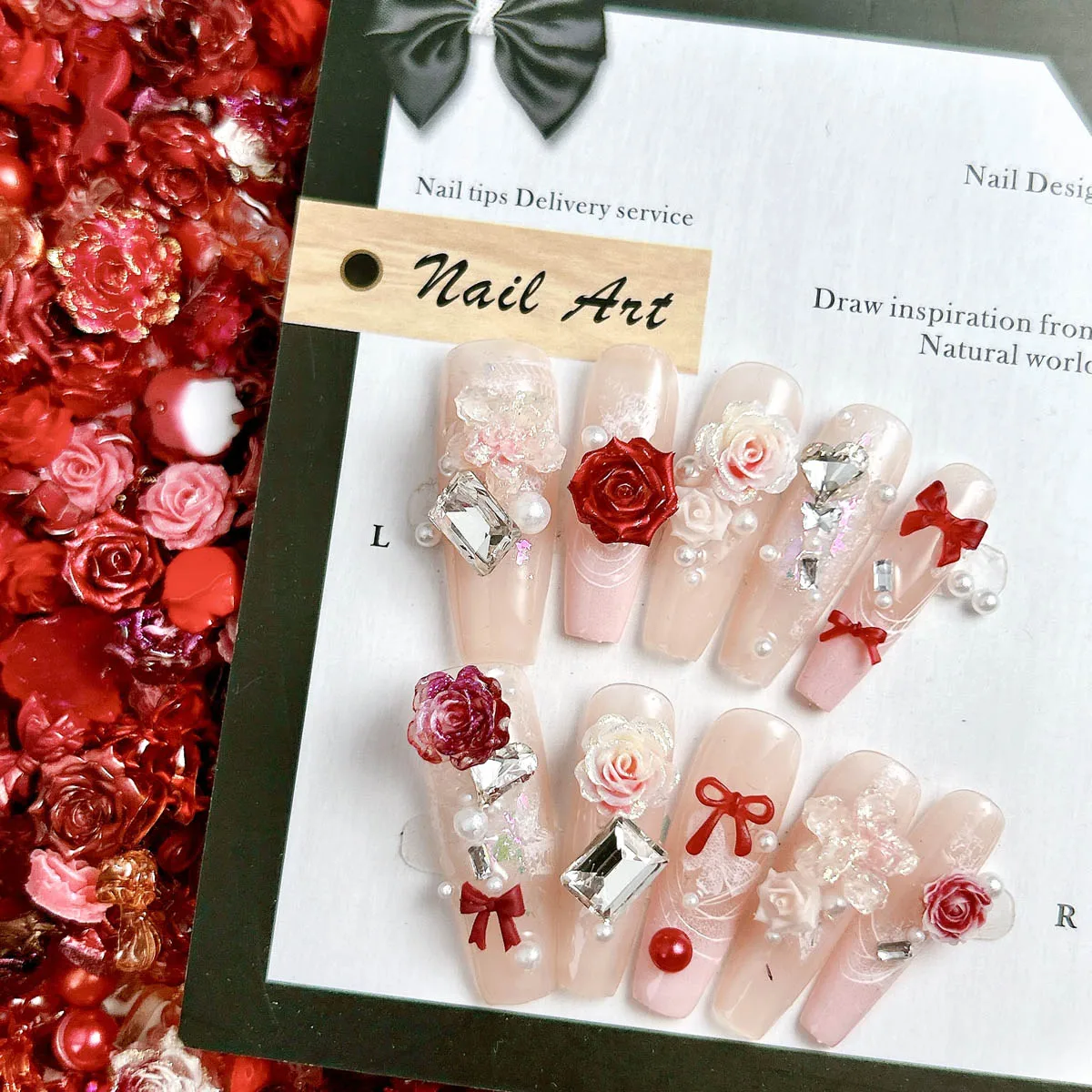 Transparante glanzende golfboog Camellia hars Nail Art decoraties Creatieve gesimuleerde aardbeiblad nagelbedels DIY nagels ambachten