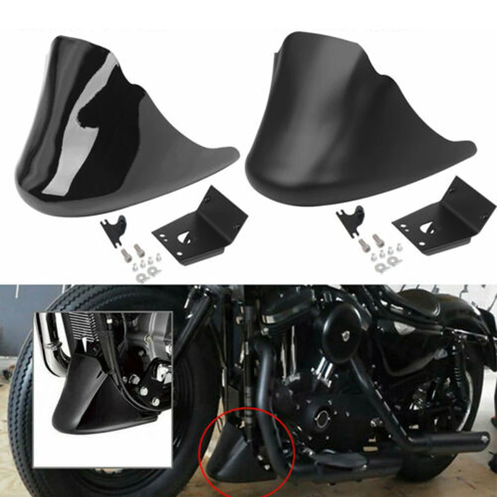 

Black Motorcycle Front Bottom Spoiler Mudguard Air Dam Chin Fairing for Harley Custom XL1200C XL883C Sportster 1200 48 72