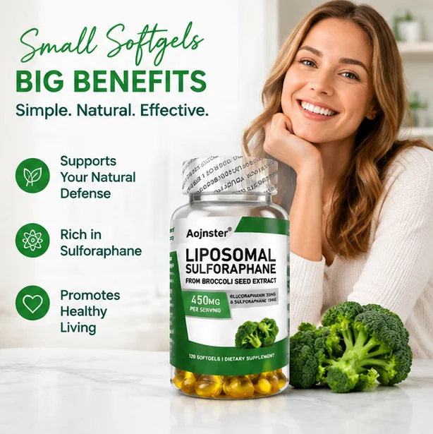 Liposomal Sulforaphane Softgels from Broccoli Seed Extract, 450mg Per Serving,  Natural Plant Extract Daily Dietary Supplement