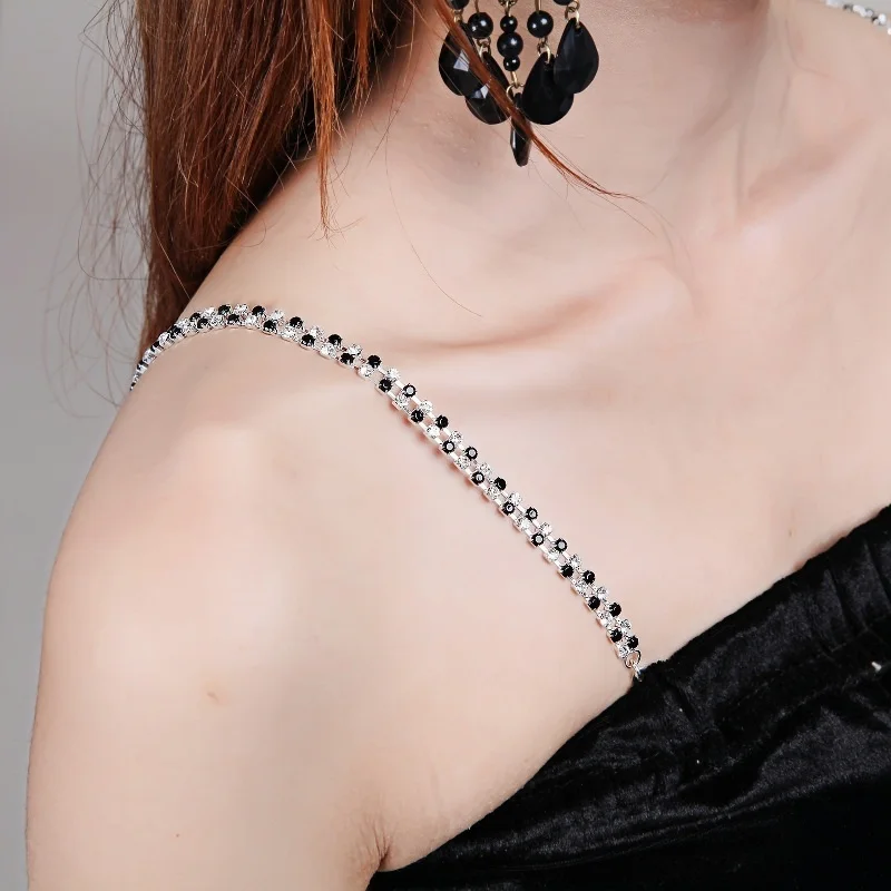 Módní ramenní popruhy s křišťálovými ramínky na spodní prádlo, kovové popruhy na podprsenku, protiskluzové sexy neviditelné, cool dámské popruhy na podprsenku pro dekoraci - náhled 2