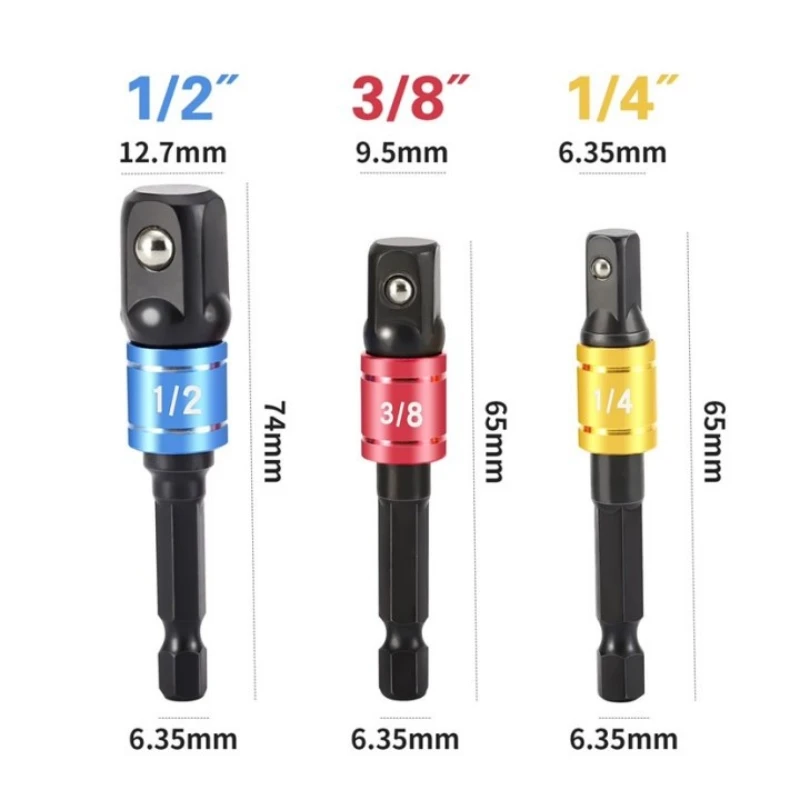 Flexible Drill Extension Hex Shank Drill Nut Driver Bit Set Bendable Drill Bit Extension+ScrewdriverBit+Universal Socket Adapter