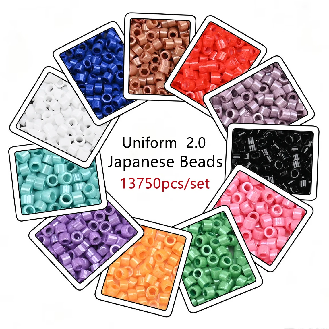 13750 Stück/Set 2 mm große japanische Glasperlen, zylindrische Perlen für die Schmuckherstellung, Halskette, Armband, DIY-Zubehör, 11 Farben – Detail 3