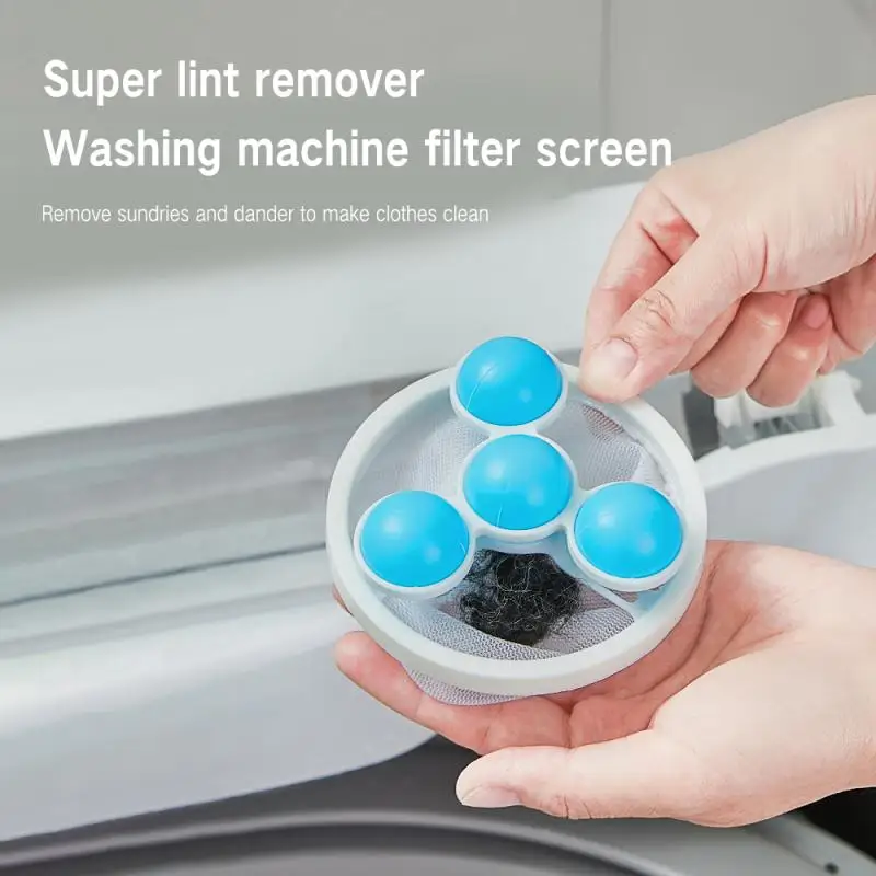 Floating Hair Filtering Mesh Removal Washing Machine Pet Fur Hair Removal Trap Reusable Mesh Dirty Collection Bag Cleaning Ball