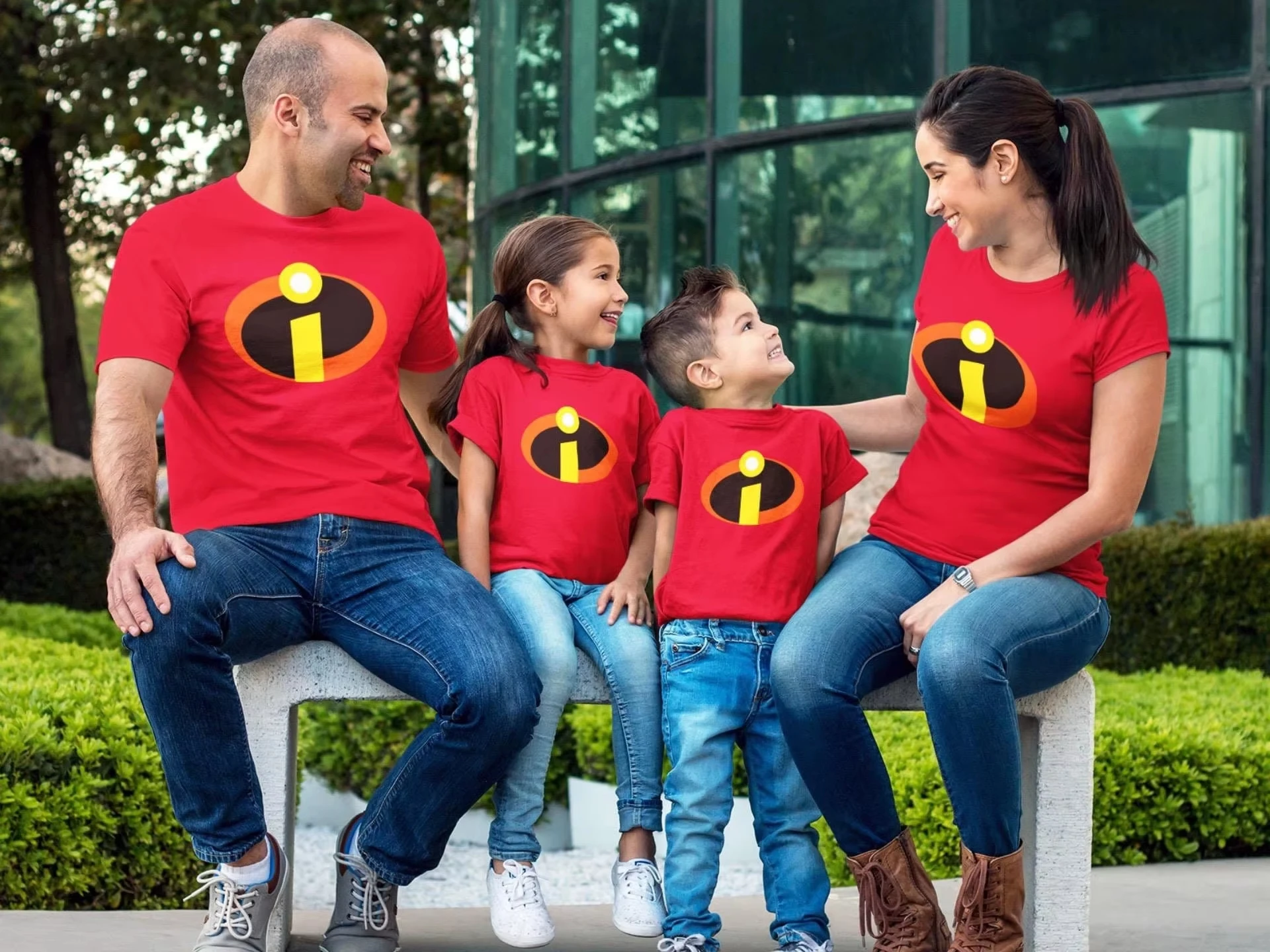 Disney Pixar los increíbles Logo símbolo disfraz niños/adultos camiseta 2025 Otoño e Invierno nueva moda Y2K Top suelto