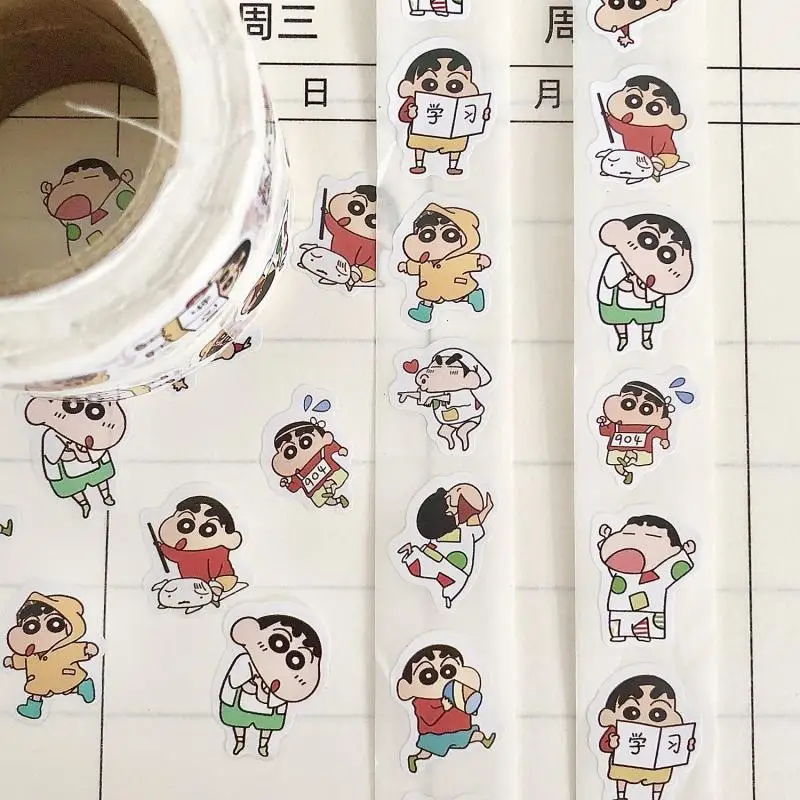 Bandai Kawaii Stickers Anime Cute Cartoon Crayon Shin Chan Emotion Pack Stickers Notebooks Stickers Roll Stickers Girl Gift