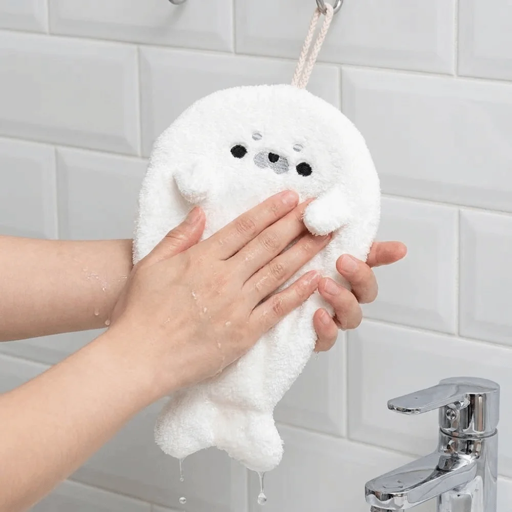 Headscarf Cartoon Seal Dry Hair Cap Strong Water Absorption Quick Dry Hair Towel Thickened Soft Shower Cap Travel