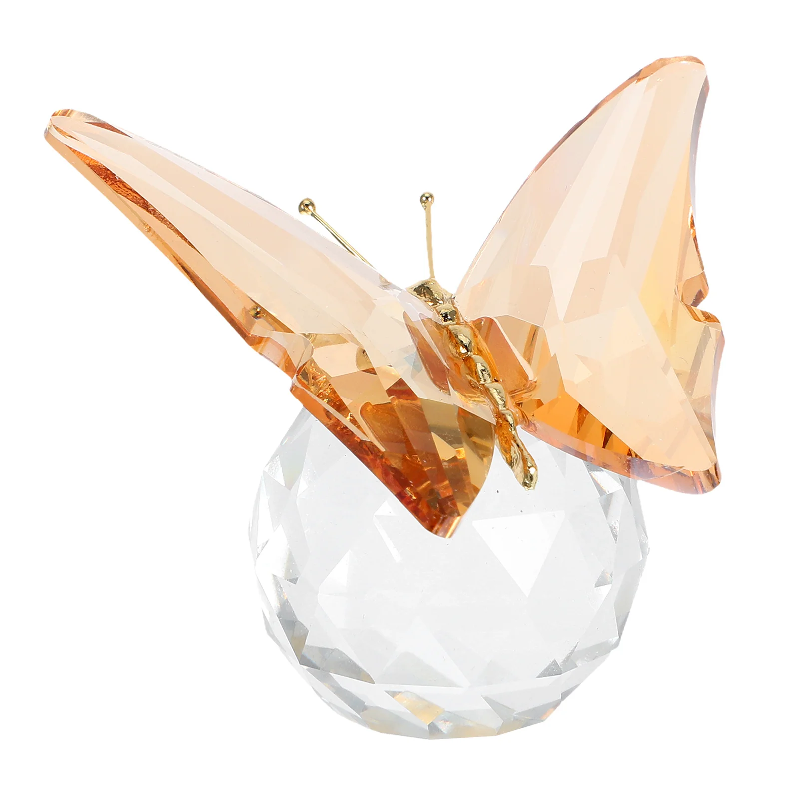 

Decors Butterfly Figurine Shelf Decoration Statue for Home Animal Shape Crystal Crafts Golden Figurines Natural