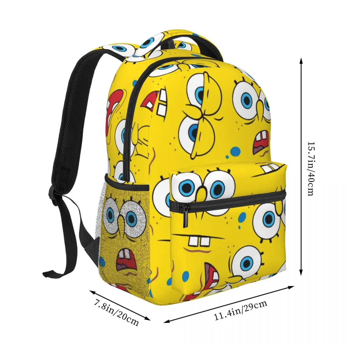 Tas sekolah ringan motif SpongeBob, untuk sekolah, luar ruangan, belanja, kantor 17 inci