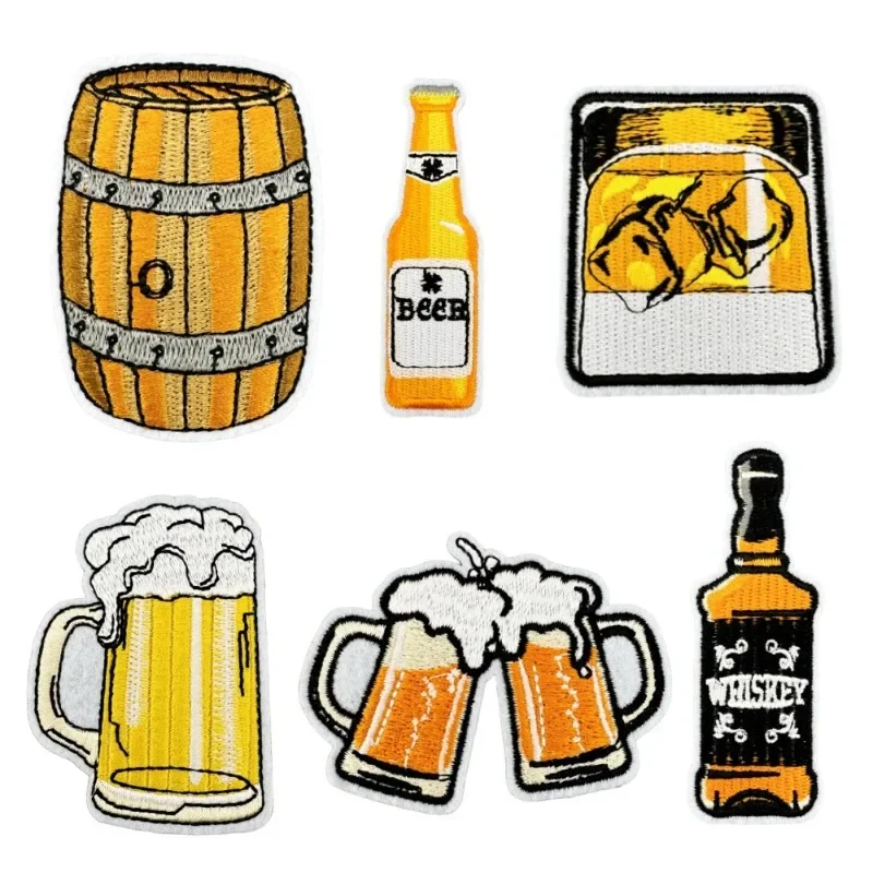 

Oktoberfest Beer Festival Iron-On Embroidered Badge Patches for DIY Hole T-shirt Backpack Clothing Jeans Appliques Sticker