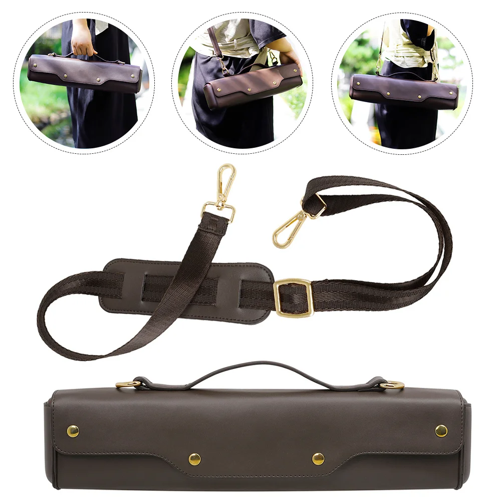 

Flute Storage Bag Coffee Heavy Duty Waterproof Dustproof Portable Flute Carrying Case for Outdoor Travel Music Performance