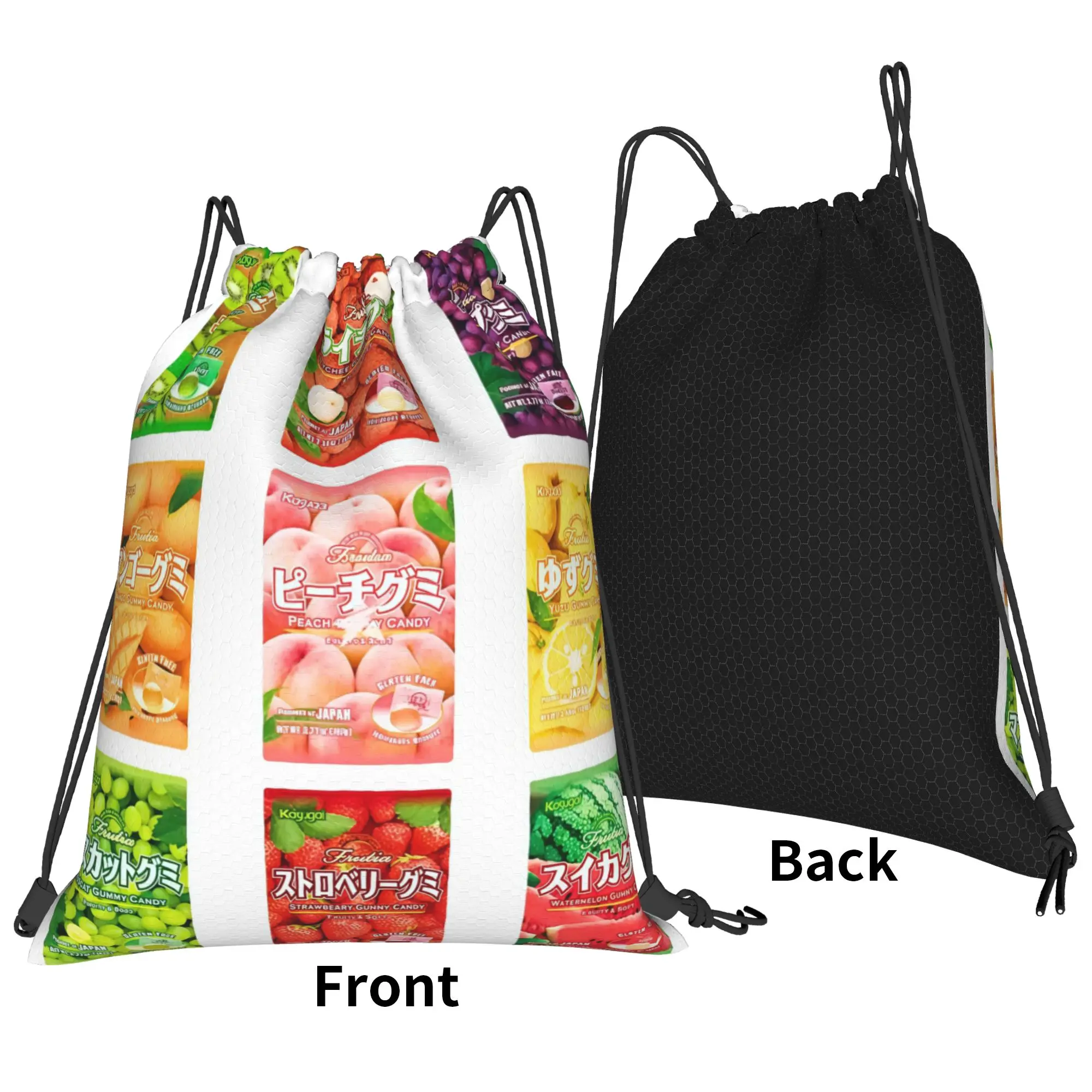 Pucchoo Japanese Fruit Gummy Flavor Portable Travel Riding Gym Drawstring Storage Sporty Backpacks