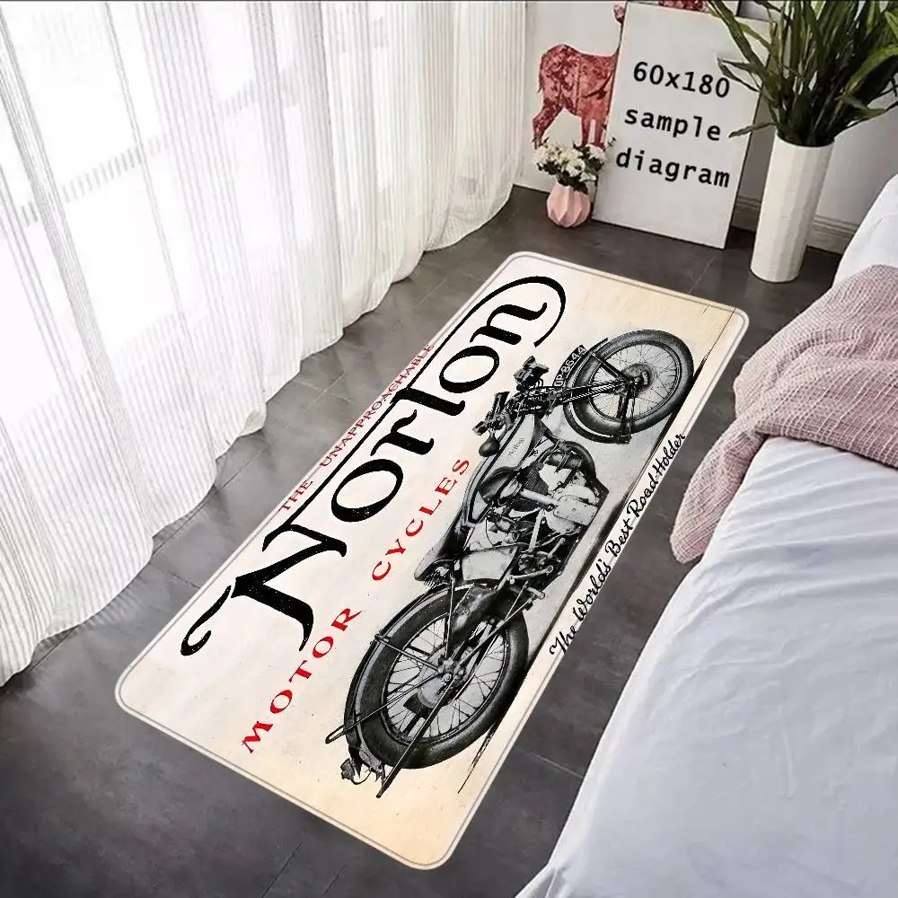 Motorradrennen N-Nortons Badematte, nordischer Stil, Fußmatte für Zuhause, Badezimmer-Toilettenmatten, Schlafzimmer, Willkommens-Fußmatte