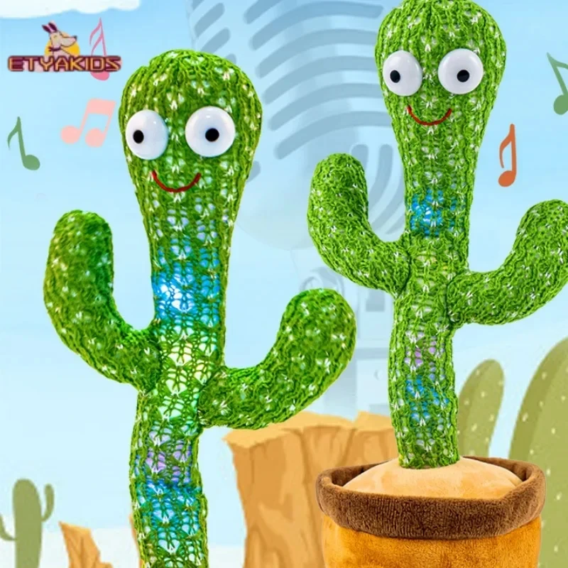 Talk Dancing Cactus 120 Canzone Altoparlante Parlante USB Ripeti Voce Peluche Cactu Ballerino Giocattolo Peluche Peluche per I Bambini Regalo