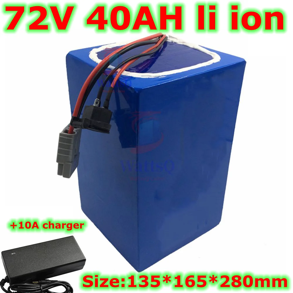 

72v 40Ah lithium battery BMS 20S li battery 3500w scooter motorcycle +10A charger