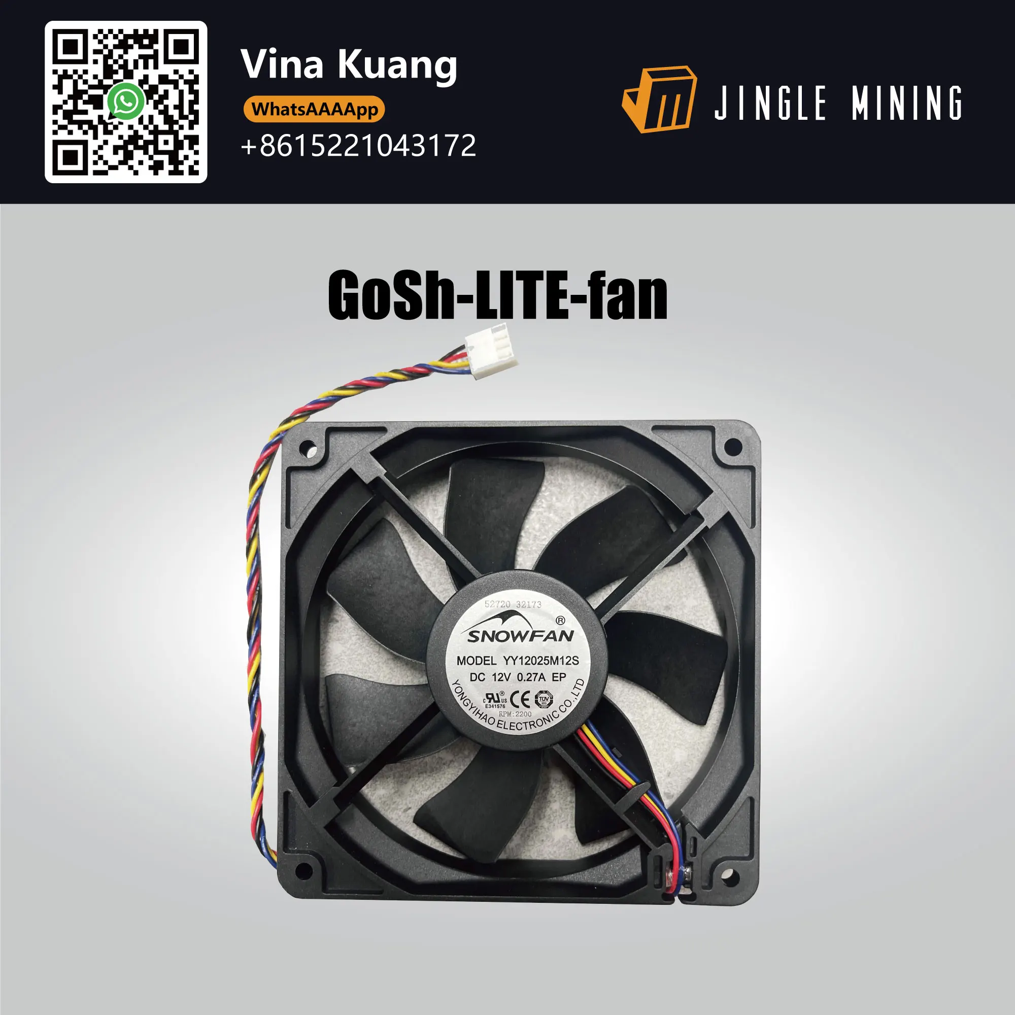 Jingle Mining para GOLDSHELL LITE 2200 RPM VENTILADOR Envío rápido