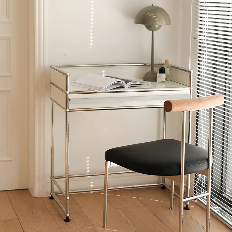 

Stainless steel desk, dressing table, light luxury, modern home bedroom, dressing table with mirror, dressing table