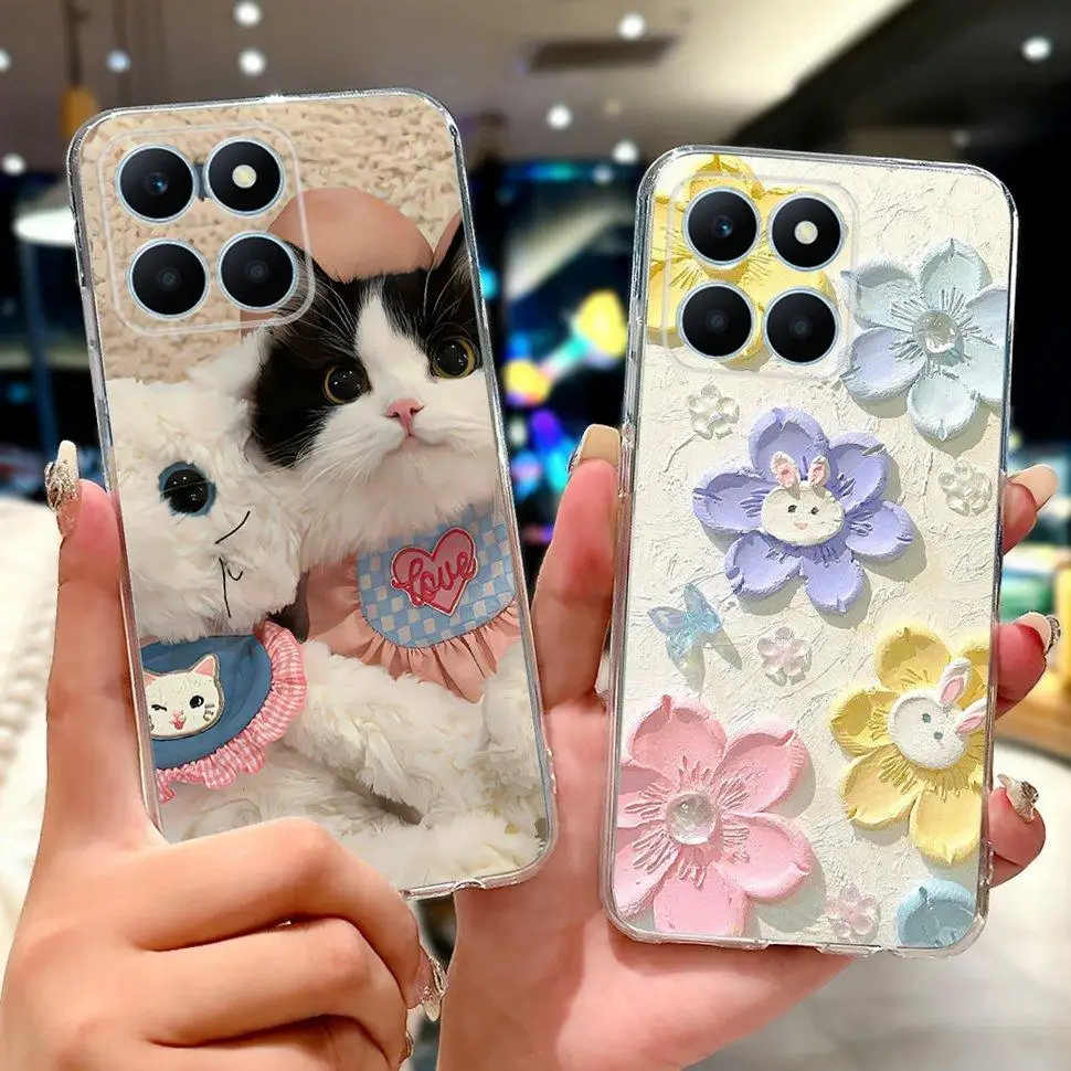 For Huawei Honor X6a Case Cute Animals Soft Silicone Phone Cases For Honor X 6A 6B X6a X6b HonorX6a Cover Ultra-thin TPU Housing