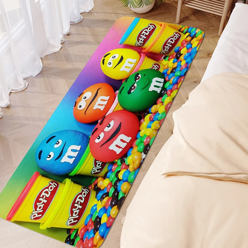 Modern Home Decoration M&M Sleeping Room Rugs Kitchen Accessories Washable Non-slip Rug Aesthetic Anime Carpet for Bedroom